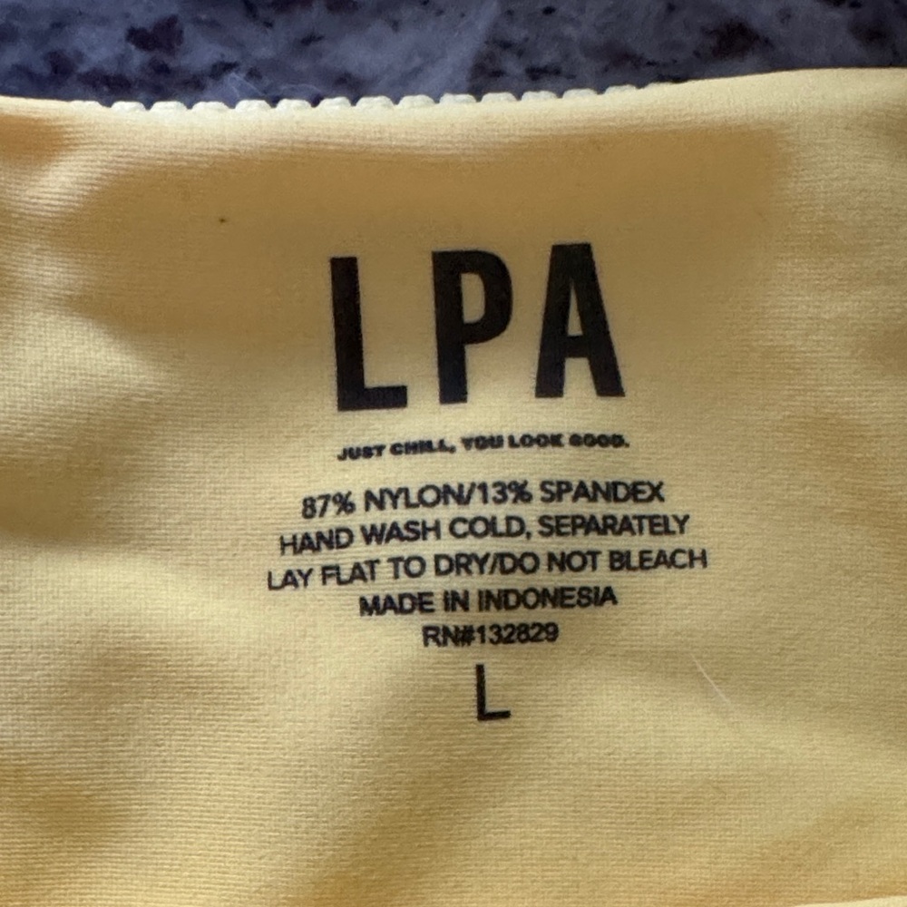 LPA Yellow Ribbed Triangle Bikini Set - Picture 4 of 4